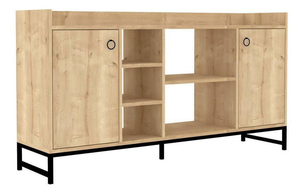 Skrinka Masumu (dub zafírový + čierna) 