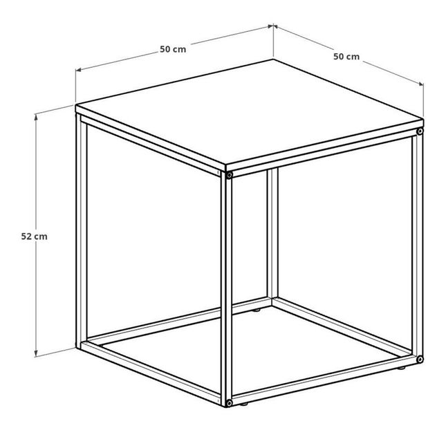 Măsuță laterală Losuku 8 (Nuc + negru) 