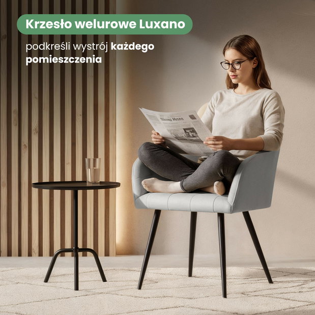 Set blagovaonskih stolica (2 kom.) Luksemburg (siva + crna)