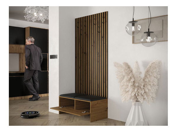 Mobilier hol Esmaldos IV (stejar artisan + negru)