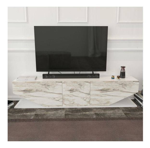 Masă TV/Dulap Ivonne 1 (alb marmură)