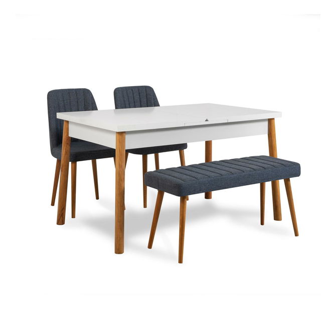 Set mobilier sufragerie Vlasta 4 (pin atlantic + albastru marin) (pentru 4 persoane)