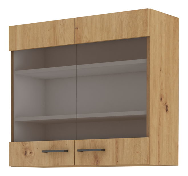 Felső konyhaszekrény Miraluna (artisan tölgy) (üveggel)