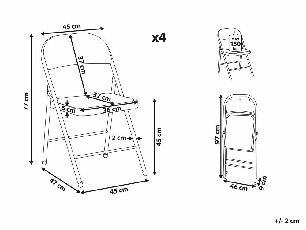 Set 4 buc. scaune de sufragerie SARPO (negru)