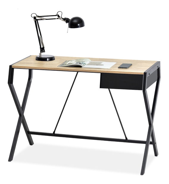 PC asztal Desiguo (tölgy + fekete)