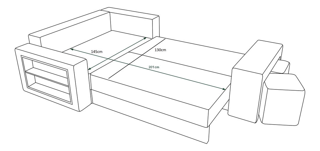 Kutna garnitura Lush (siva + bijela) (L)