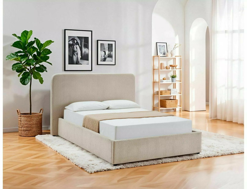 Manželská posteľ 140 cm Lumeso (béžová)