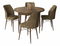 Jedálenský set Roxie (orech barokový + hnedá) (pre 4 osoby)