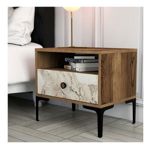 Noptieră Logan (nuc + alb)