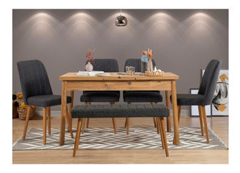 Blagovaonski set Senteago 2 (za 6 osoba) (atlantski bor + antracit)