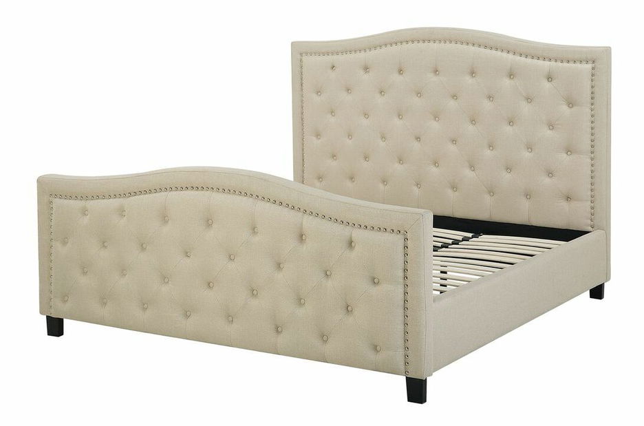 Franciaágy 180 cm AURORA (ágyráccsal) (bézs)