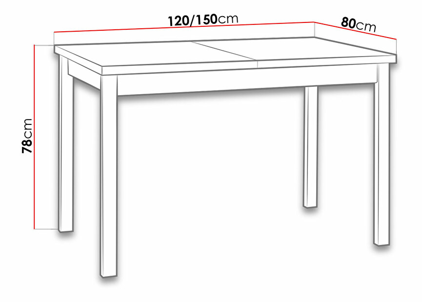 Rozkladací stôl 80 x 120/150 I Dimitri (Sonoma)