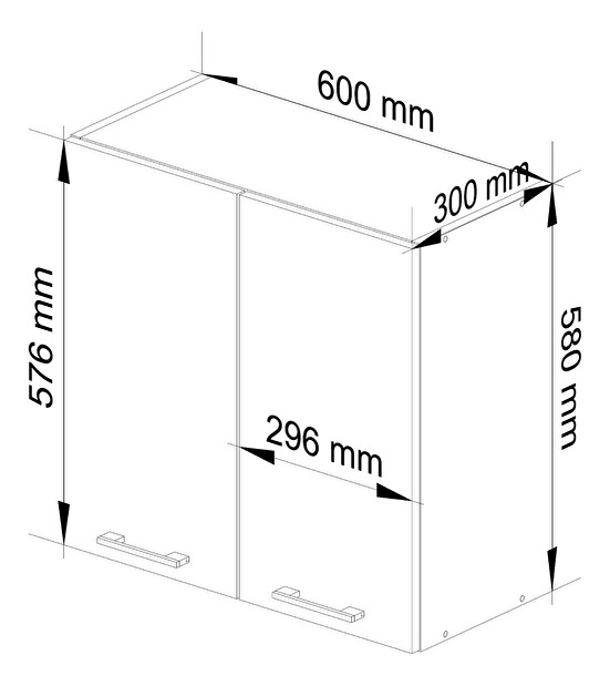 Horná kuchynská skrinka Ozara W60 H580 (biela)