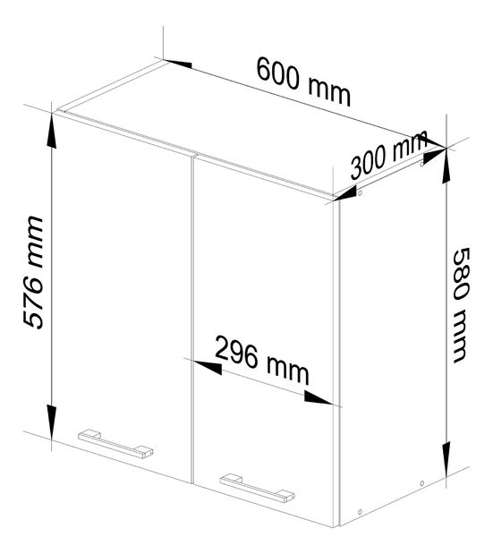 Gornji kuhinjski ormarić Ozara W60 H580 (bijela)