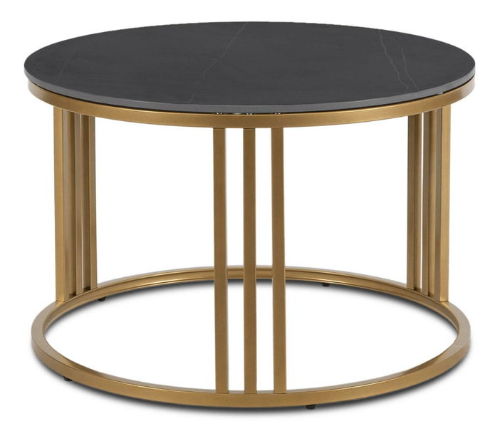 Măsuță cafea Kenrucky (marmură negru + auriu) 
