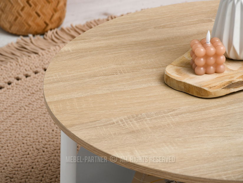 Stolić za kavu Randolf Xl (sonoma + bijela)