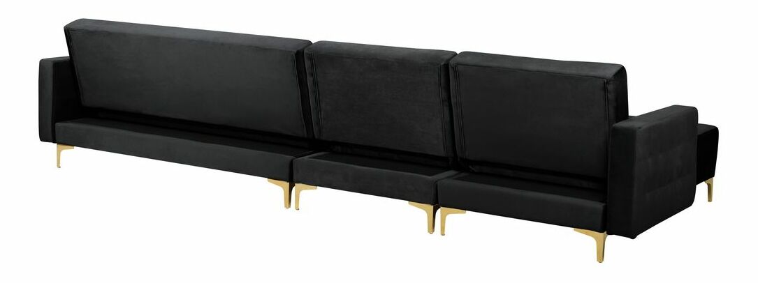 Colțar cu taburete Aberde (negru) (D)