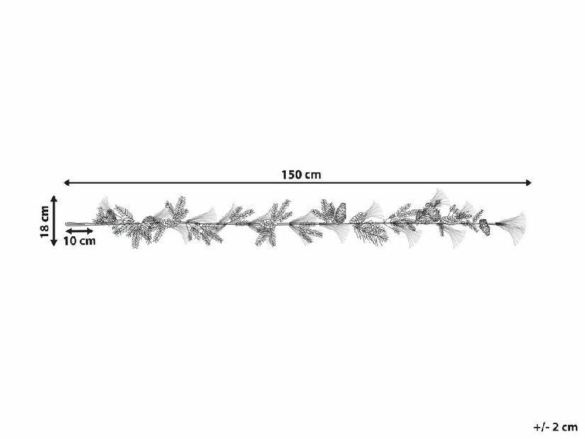 Karácsonyi girland 150 cm Sefira (zöld) 