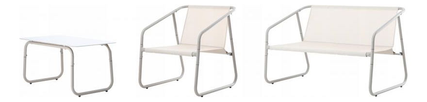 Set mobilier de grădină Leonne (pentru 4 persoane) (bej)