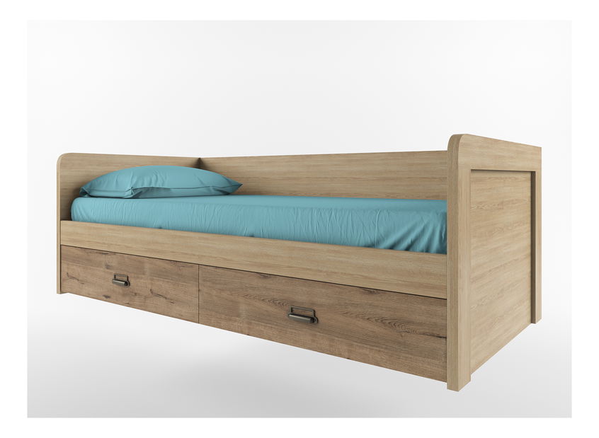 Jednolôžková posteľ 90 cm Danica (madura + dub wellington) (s roštom)