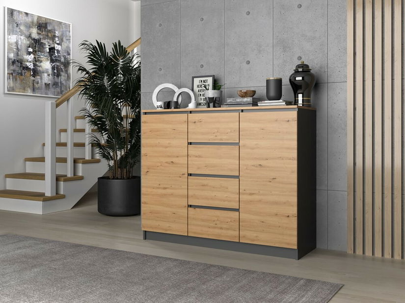 Komoda Musecalo 8 (antracit + biela)