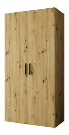 Šatníková skriňa 100 cm Borry 1 (dub artisan + čierna)