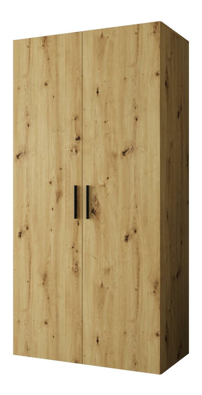 Dulap de haine 100 cm Borry 1 (Stejar artisan + Negru)