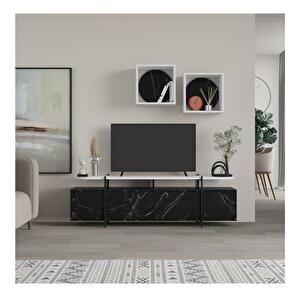 Mobilier living Vatuku 2 (negru + alb) 