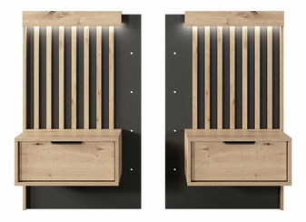 Éjjeliszekrény szett 2db. Tallin D (artisan tölgy  + antracit)