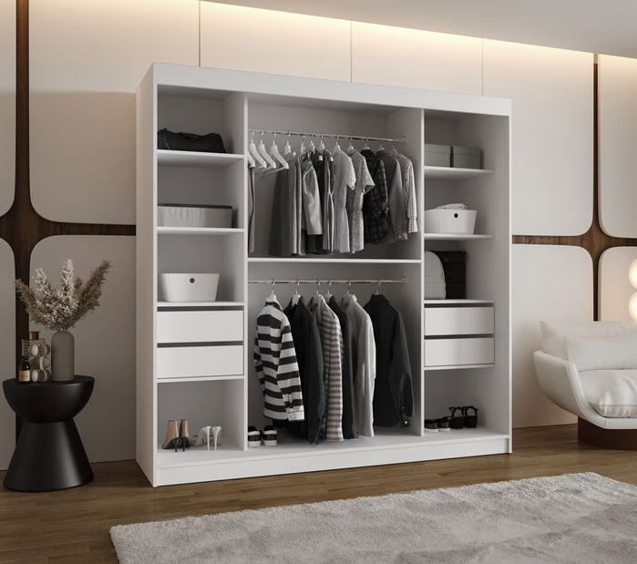 Dulap de haine 200 cm Lulu (alb)