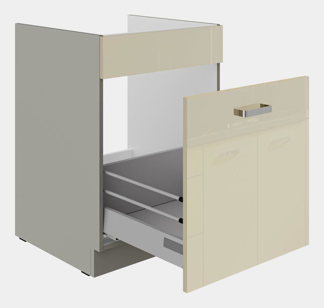 Donji kuhinjski ormarić Kelyn 60 ZL 1S BB (korpus: krem sjaj + front: siva)