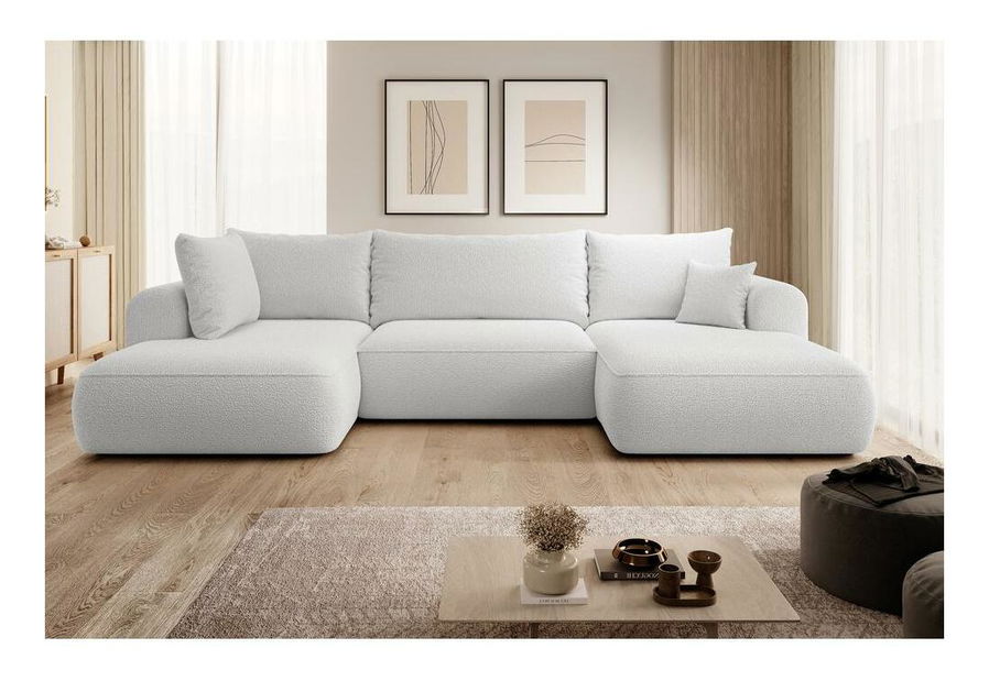 U alakú sarokkanapé Olivo U (B) (világosszürke + fekete)