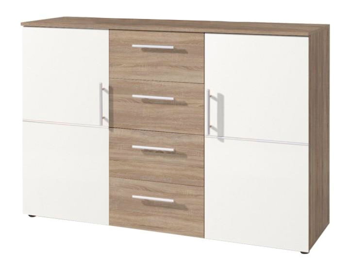 Comodă Peki (stejar sonoma + alb)