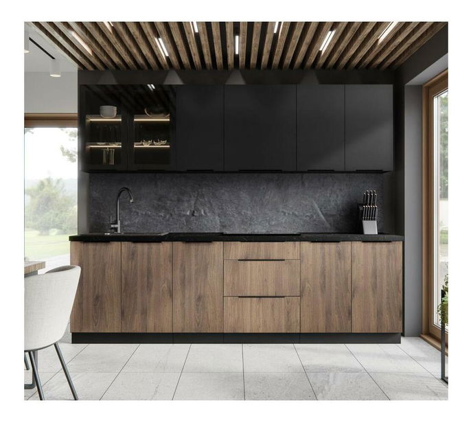 Dulap de bucătărie superior pe colț Sobera 60x60 GN 72 2F (negru)