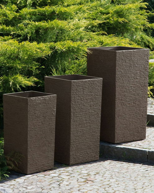 Kvetináč GANIO 60x30x30 cm (kameň) (hnedá)