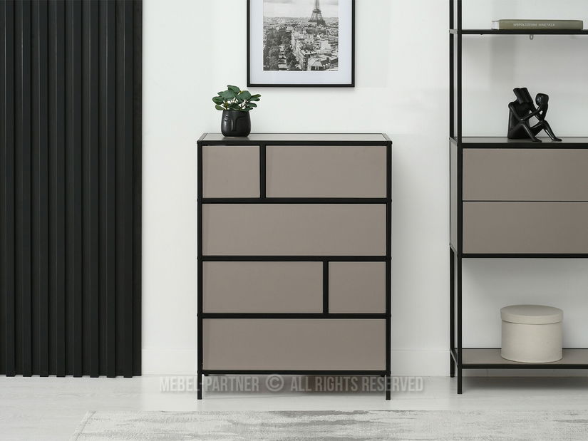 Komoda Soren Kom (béžová + čierna)