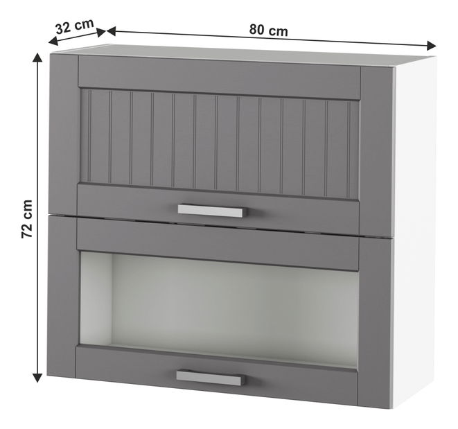 Horná kuchynská skrinka Janne Typ 13 (tmavosivá + biela)