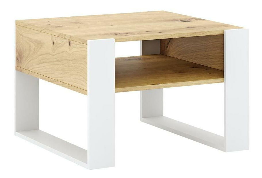 Măsuță de cafea Corosta 2 (Stejar artisan + alb) 