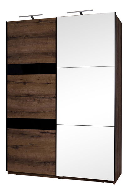 Ruhásszekrény Desayuno DSZ150 (monastery tölgy + fényes fekete)