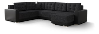 Rohová sedačka v tvare U Odyssey 3 (čierna + sivočierna) (L)