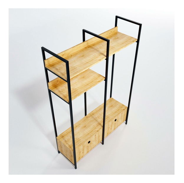 Regál Permal (tölgy + fekete) 