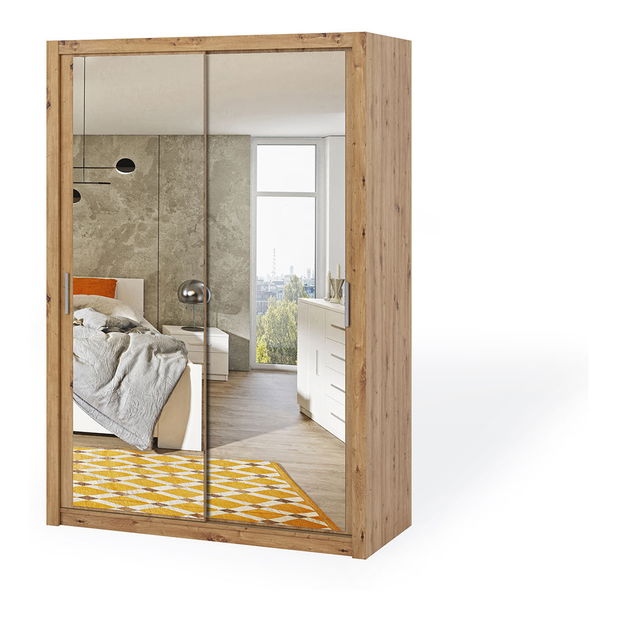 Šatníková skriňa Bonaparte SZ150 (dub artisan) (so zrkadlom)