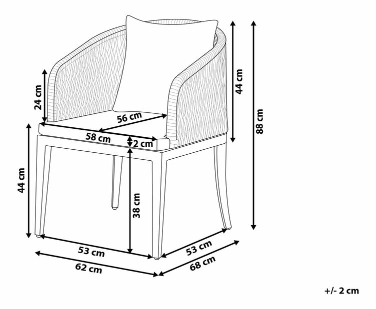 Set stolica 2 kom. Lipe (siva)