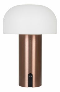 Vonkajšia LED lampa Snaloria (biela + medená)