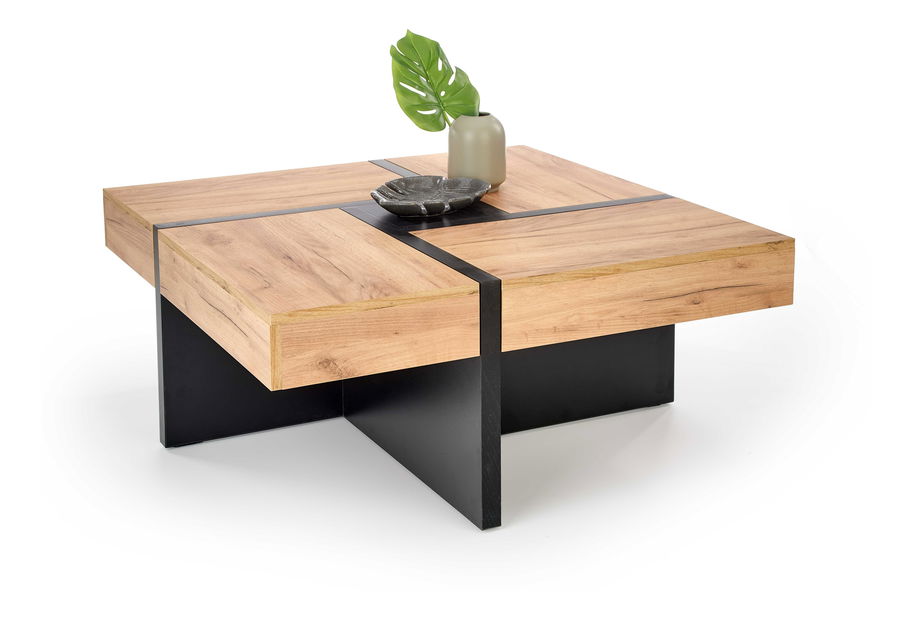 Stolić za kavu Shanel (hrast craft + crna)