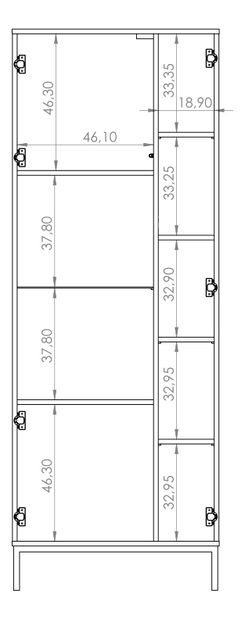 Vitrină Punta WIT70 (Arin negru Portland)