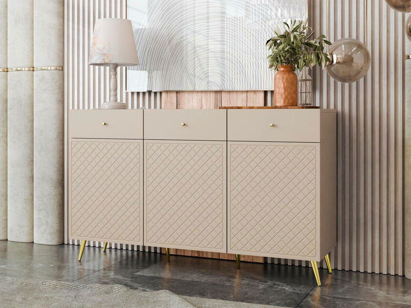 Komoda Borunti 3D3SZ (pieskovo béžová) *výpredaj 