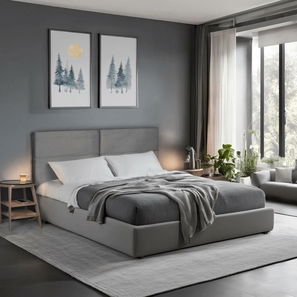 Manželská posteľ 160 cm Tematicos (sivá) (s roštom)