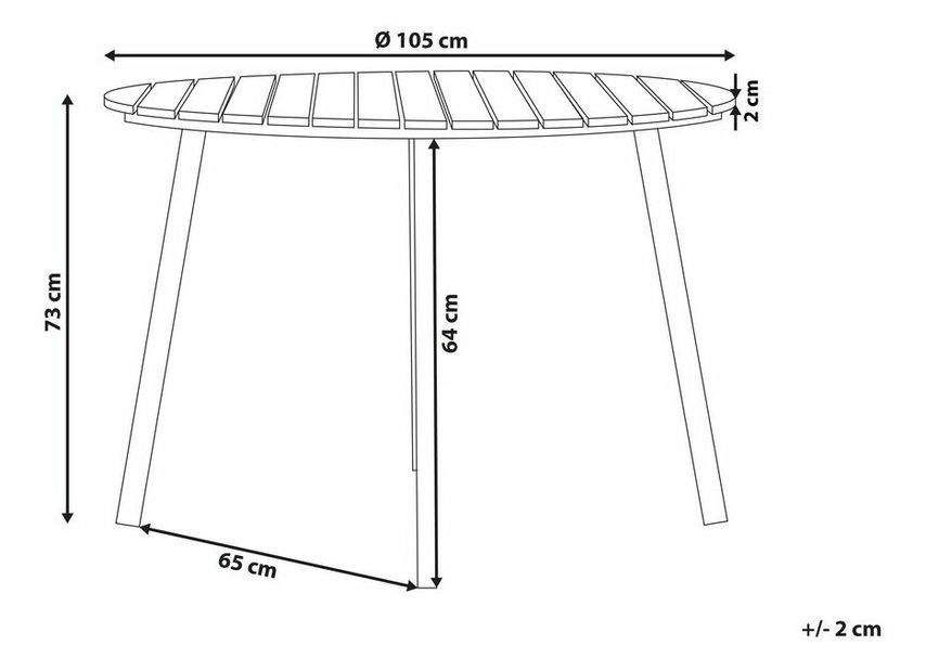Masă de grădină COVELL (maro) (pentru 4 persoane)