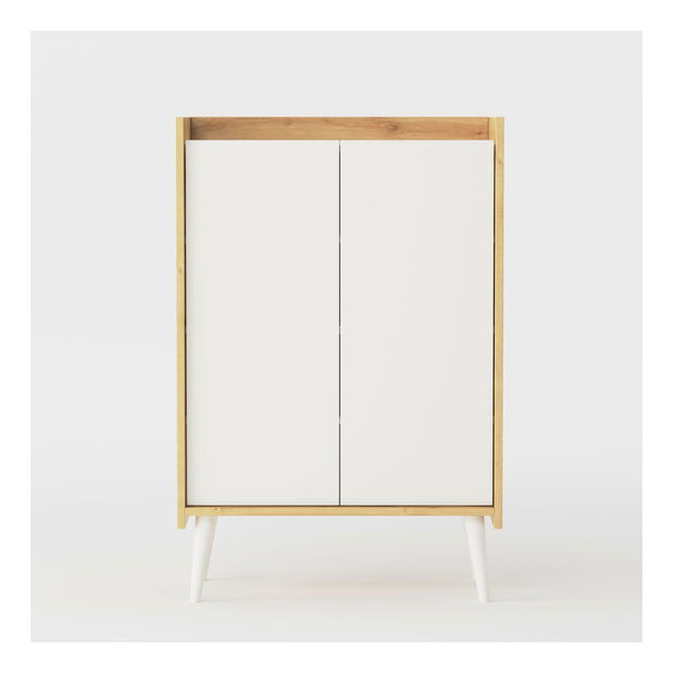 Botník (skrinka na topánky) Mumuni (biela + dub)